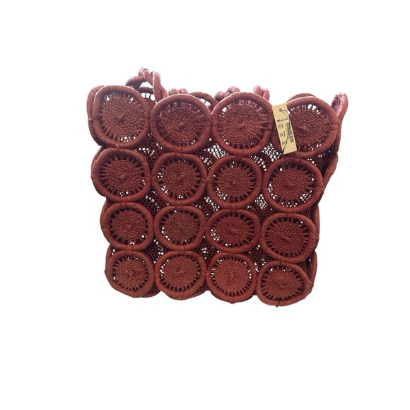 Madewell Straw Catania Tote Sweet Dahlia Woven Circle Medallion Summer Bag NWT - Picture 2 of 10